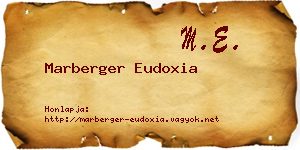 Marberger Eudoxia névjegykártya
